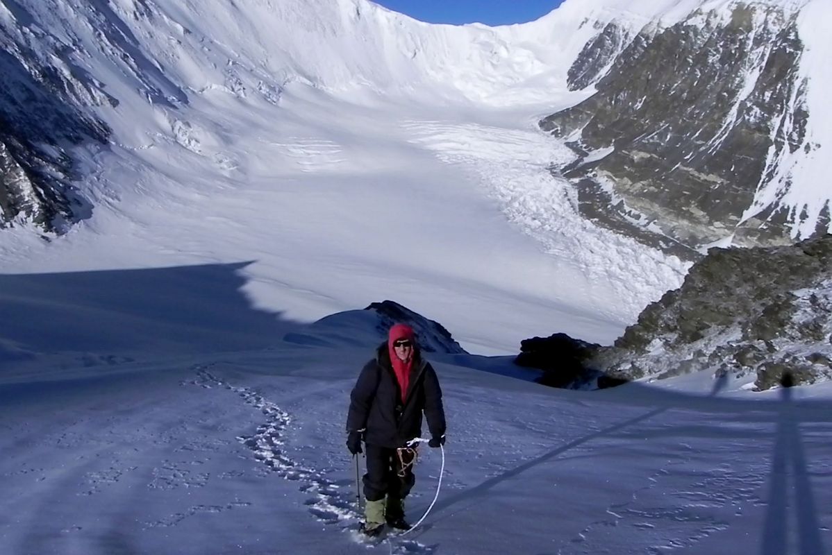 26 Jerome Ryan Climbing With The East Rongbuk Glacier And The North Col Behind On The Way To Lhakpa Ri Summit 